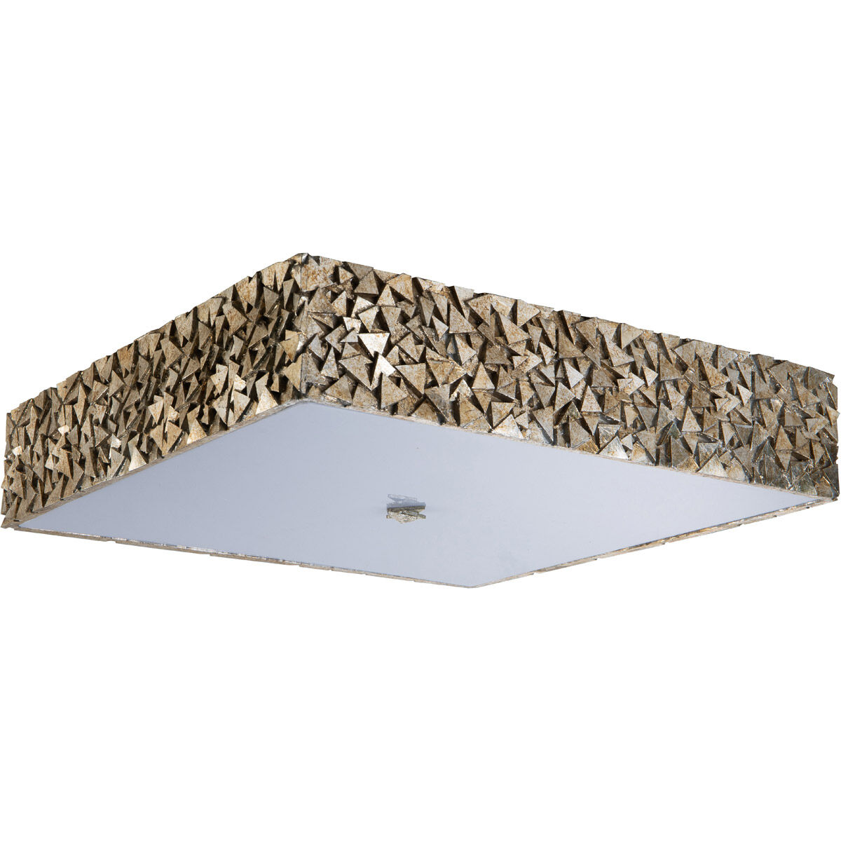 Mosaic 4 Light Silver Bath/Flush Mounts Ceiling Light in Silver Leaf with Antique
